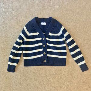 Old Navy Women's Blue and White Cardigan
